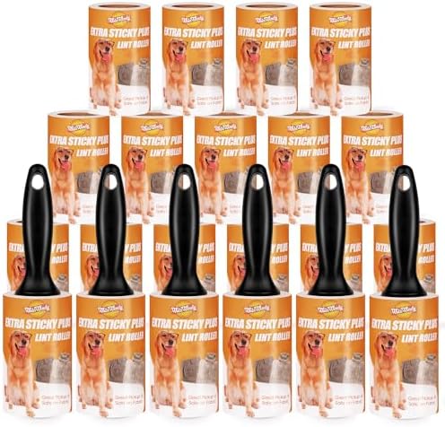 WulaWindy Extra Sticky Lint Rollers for Pet Hair, 1260 Sheets, 6 Handles