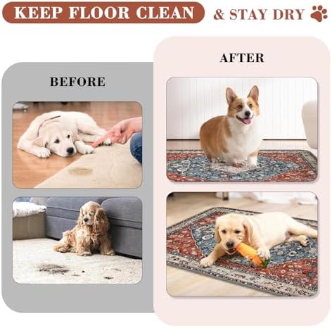 Washable Pee Pads for Dogs, 2 Pack Reusable Puppy Pads Absorbent Training Pads for Dogs Waterproof Dog Mat Non-Slip Whelping Pet Mat (Red, 36“×24”-2Pack)