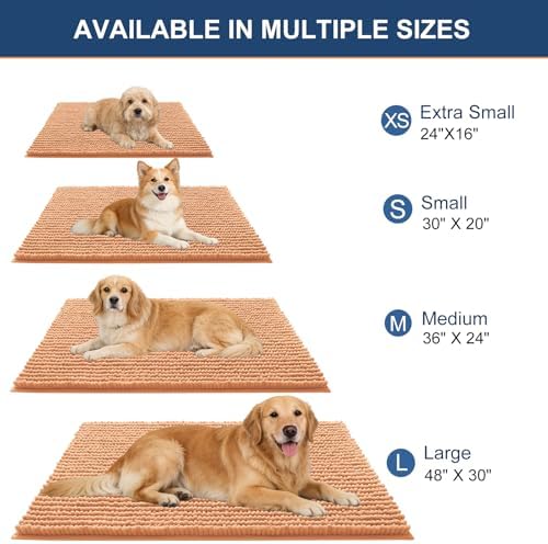 OLANLY Dog Door Mat for Muddy Paws 44x24, Extra Absorbent Chenille Mud Mat