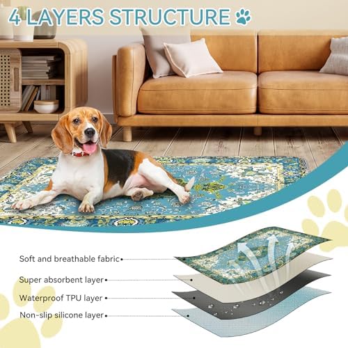 Washable Pee Pads for Dogs and Cats - 100% Waterproof Leakproof Reusable Puppy Pads, Super Absorbent & Non-Slip Whelping Training Pads Litter Mat for Furniture Protector Pet Housebreaking