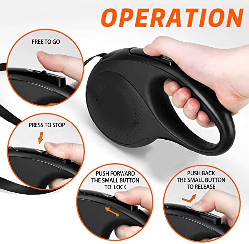 Retractable Dog Leash, 16FT Retractable Leash for Small/Medium Breed Up to 55 LBS (Holder and The Bags not Include)