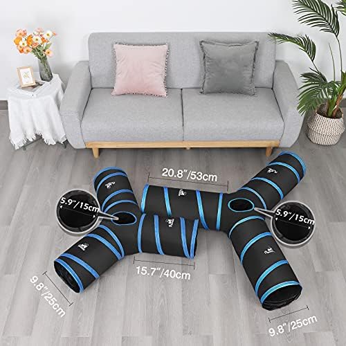 Pawaboo Cat Tunnel, Cat Tunnels for Indoor Cats, 3-Way Foldable Cats Tube