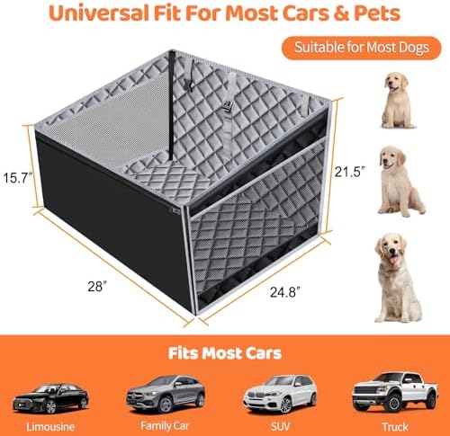 URPOWER Hard Bottom Dog Car Seat for Back Seat, Waterproof Hammock