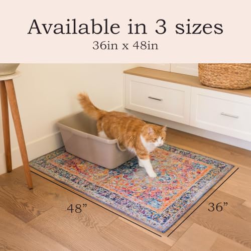 Lovewag Cat Litter Mat, Litter Box Mat, Taupe Checkers, 36x48, 2 Pack