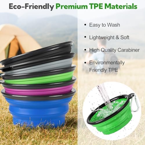 Collapsible Dog Bowl for Travel,2-Pack 12oz Pet Portable Water Food Bowls