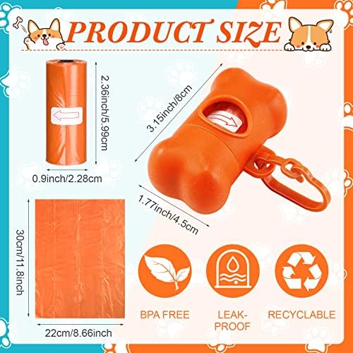Sabary 20 Pack Dog Poop Bag Holder Bone Shaped with Clip Leakproof