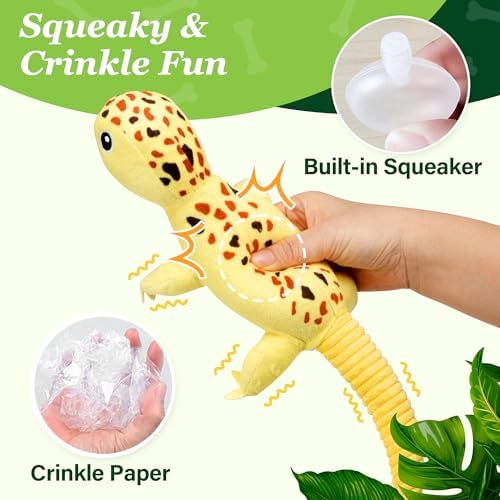 PrimePets 5 Pack Plush Crinkle Squeaky Dog Toys for Small Medium Large Dog