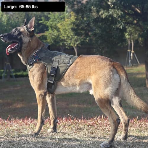ICEFANG Tactical Dog Harness for Large Dogs,Reflective No Pull Dog Vest