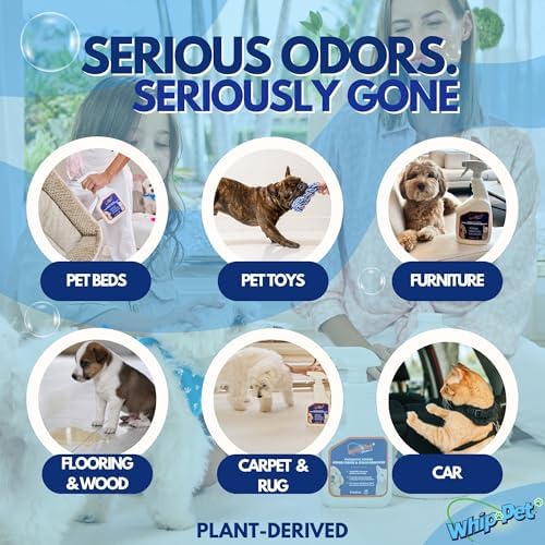 Whip-Pet Pet Odor Eliminator and Stain Remover -Professional Strength Enzymatic Cleaner for Dog Urine and Carpet Odor Eliminator - Pet Odor Remover, 32OZ
