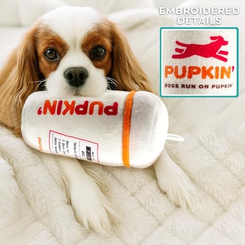 Haute Diggity Dog Pupkin' Donuts Hot Coffee Cup Plush Dog Toy, Funny Parody