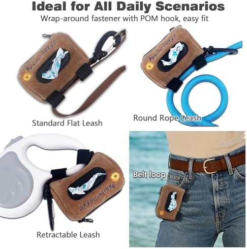 Dog Poop Bag Holder for Leashes doggie bag holder (Brown)