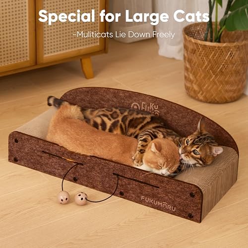 FUKUMARU Large Cat Scratcher Bed, 26 Inch Cat Scratching Bed Sofa Indoor