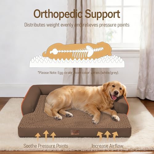 Comfort Expression Waterproof XXL Dog Bed with Bolster for Extra Large Dogs