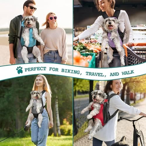 PetAmi Dog Carrier Backpack, Adjustable Dog Pet Cat Front Carrier Backpack | Ventilated Dog Chest Carrier for Hiking Camping Travel, Sling Bag for Small Medium Dog Cat Puppies, Medium, 9-13 lbs, Black