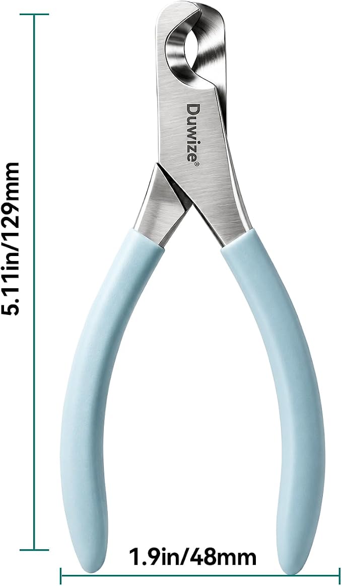 Dog Nail Clippers - All-Steel Material, Large Opening, New Non-Slip Rubberized Handle, Built-in Spring, No Fur Pinch, Professional Pet Nail Trimmers for Small to Medium Dogs and Cats (Blue)