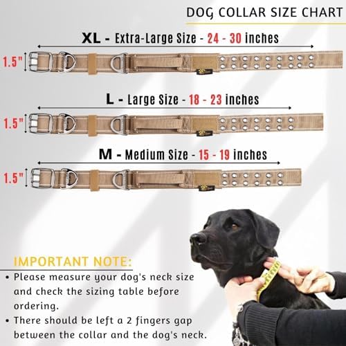 ADITYNA Heavy Duty Dog Collar for Large Dogs with Traffic Handle