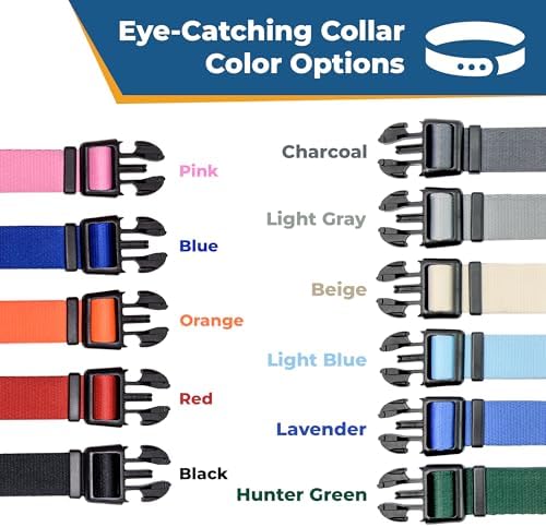 GoTags Personalized Dog Collar, Custom Embroidered with Pet Name and Number