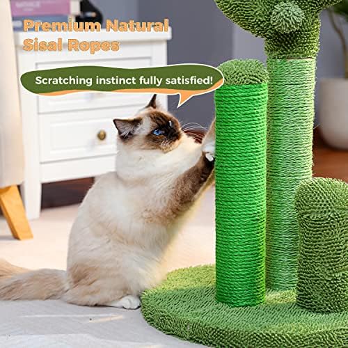 PAWZ Road Cat Scratching Post 27” Cactus Cat Scratcher with Toy Ball Large