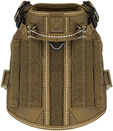 ICEFANG Tactical Dog Harness for Small Dogs,Reflective No Pull Dog Vest