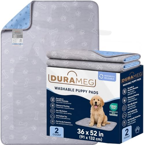 Washable Dog Pee Pads 36x52, 2 Pack Reusable Puppy Pads Whelping Bed Mats