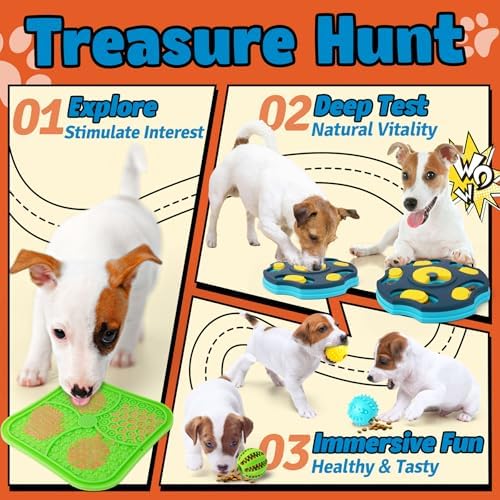 Forfon 9 Pack Dog Enrichment Toy Set with Puzzle Toy & Lick Mats