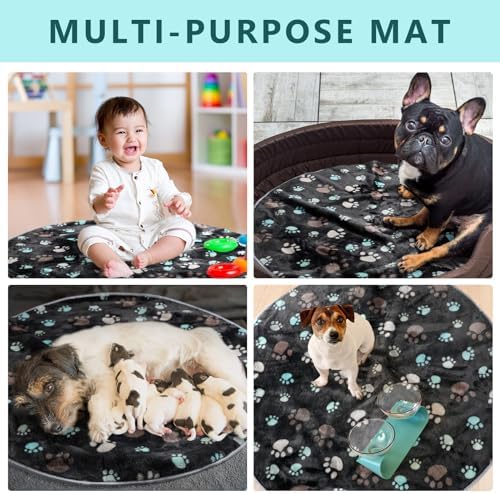 4 Pack Washable Whelping Pad Whelping Supplies Absorbent Reusable Puppy Training Pads Reusable Dog Mat for Floor Non Slip Washable Pee Mat for Dogs(Dark Gray,32 Inch)