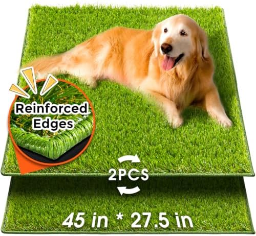 Hompet Artificial Grass for Dogs, 45"x27.5", Professional Dog Grass Mat, Easy to Clean with Drainage Holes, Potty Training Pad and Replacement Fake Grass Turf, Outdoor Rug Patio Lawn Decoration