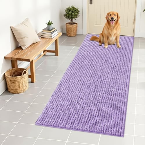 OLANLY Dog Door Mat for Muddy Paws 59x24, Extra Absorbent Chenille Mud Mat