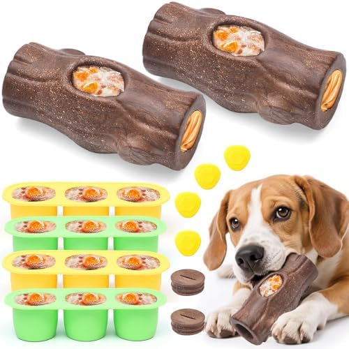 2 Pack Dog Toys for Aggressive Chewers Brown