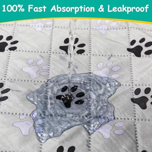 FUWERY Washable Pee Pads for Dogs ,30"X34", Grey, 2 Packs