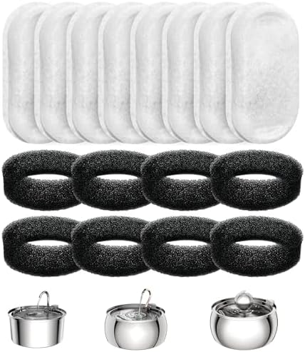 Official Tomxcute Cat Water Fountain Replacement Filters (8+8 Pack)