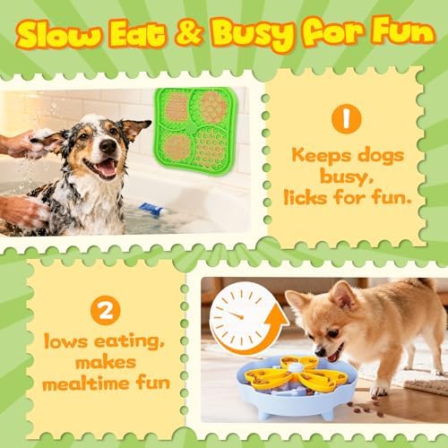 Forfon Slow Feeding Enrichment Set with Lick Mat & Puzzle Toy