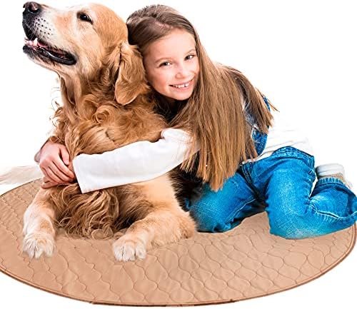 EZwhelp Reusable Dog Pee Pad, Washable Waterproof Round 60 in Mat, 1 Pack