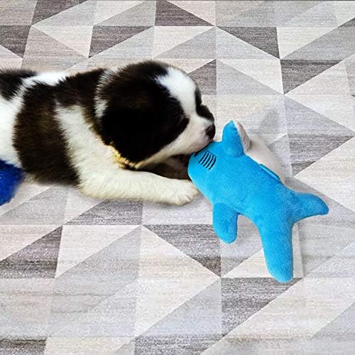 Dog Toys for Puppy Playtime, Teeth Cleaning, Teething - Squeak Chew Toys for Small Dogs, Chihuahua - 6pcs (Shark)