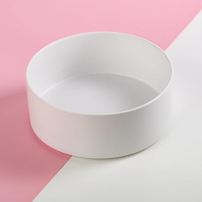 White Raised/Elevated Ceramic Dog Bowl for Medium Large Sized Breeds,Large Dog Food Water Bowl with Stand,8 in Non Slip Heavy Weighted 1800ml/ 7.6 Cups/60 OZ