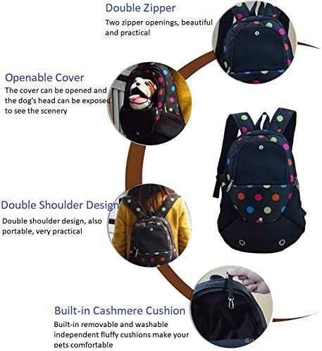 ETOPARS Carrier Backpack for Cats and Small Dogs, Dog Bag Travel Carrier with Mesh Window for Walking Hiking Bike Camping Outdoor, Holds Dogs up to 4 kg