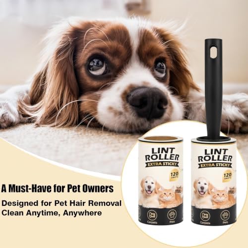 Extra Sticky Lint Roller Refills for Pet Hair Removal, 10 Rolls