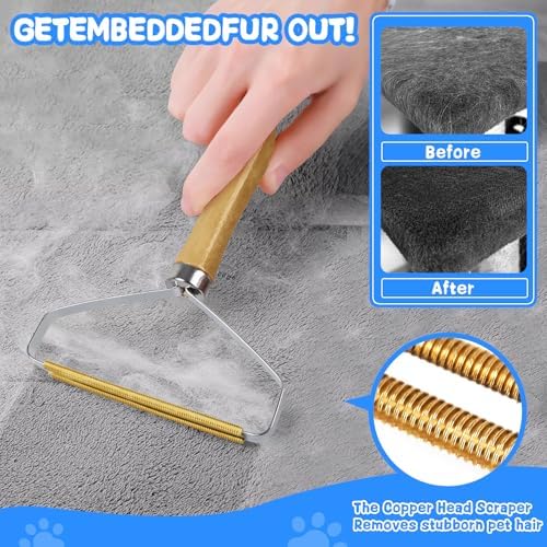 Pet Hair Removal Tool: Dog Cat Hair Remover - Reusable Pet HairRemover with Laundry Pet Hair Catcher - Portable Carpet Rake ScrapeRemoval Tool for Rugs Car Mats Couch Furniture