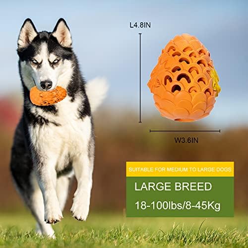Indestructible Dog Toys for Large Aggressive Chewers - Durable Dragon Egg Dog Toy, Tough Treat Dispensing
