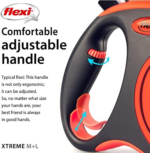 FLEXI® Xtreme Tape Retractable Dog Leash, Large, 26 ft - Orange/Black
