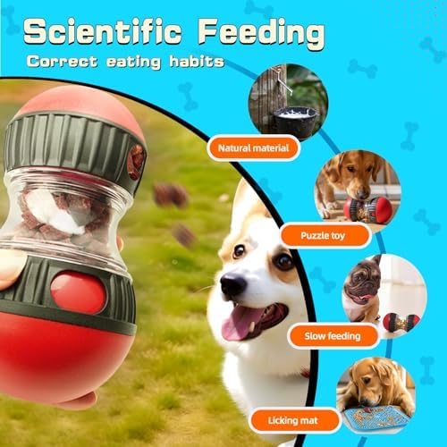5 in 1 Dog Puzzle Toy Set for Slow Feeding and Puppy IQ Training, Stimulating Cognitive Anxiety Relief and Keeping Dog Busy, Pet Interactive Toy, Treat Dispensing Ball and Lick Mat for Flur