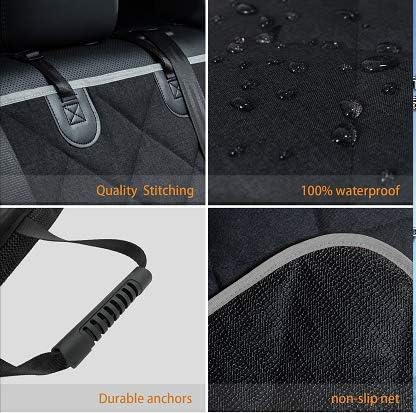 petalage Dog Car Seat Cover Waterproof 56” x 50“ for for Trucks Cars & SUVs Back Seat Heavy-Duty Nonslip Pet Car Seat Cover Protector
