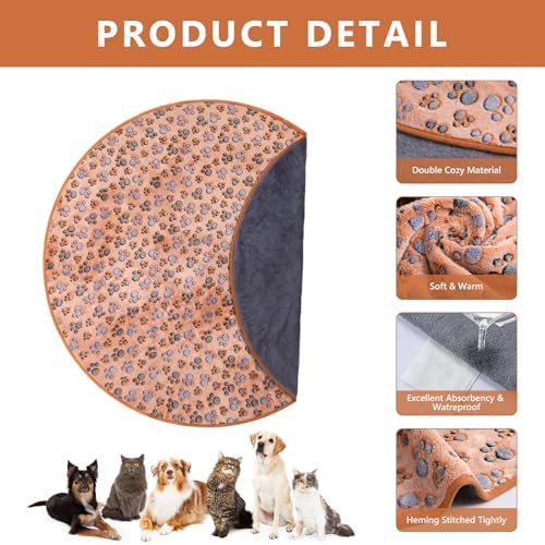 4 Pack Washable Whelping Pad Whelping Supplies Absorbent Reusable Puppy Training Pads Reusable Dog Mat for Floor Non Slip Washable Pee Mat for Dogs(Bright Color,55 Inch)