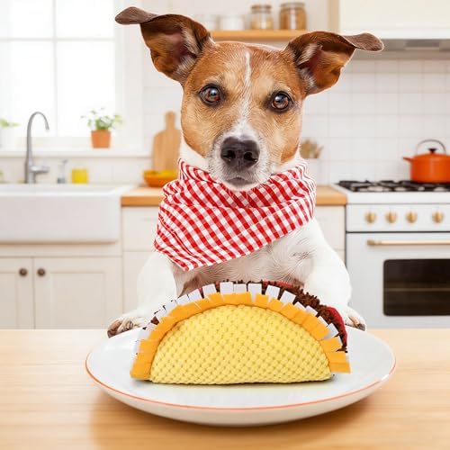 PrimePets Plush Taco Dog Toy, Dog Squeaky Toys for Small Medium Large Dogs