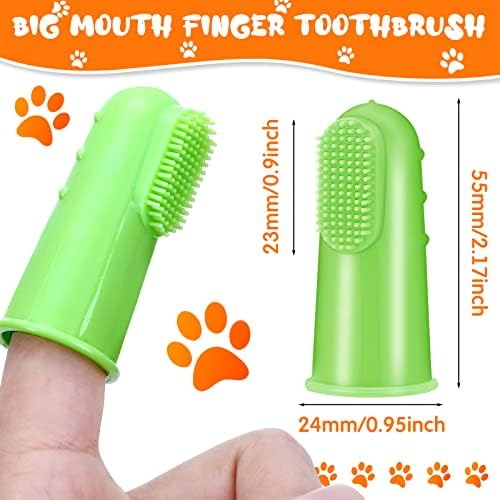 Nuogo 80 Pack Bulk Dog Finger Toothbrushes
