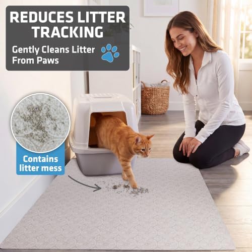 Drymate Cat Litter Box Mat, Litter Trapping Mat, Beige, 29x36 XL