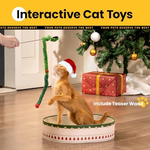 Conlun Oval Cat Scratcher Bed | Scratching Bowl Lounge for Kittens | Medium