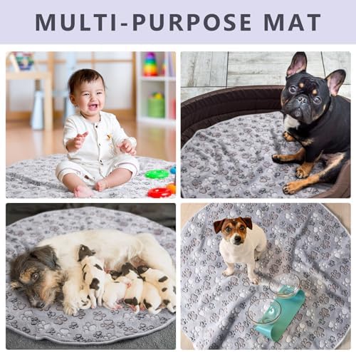 4 Pack Washable Whelping Pad Whelping Supplies Absorbent Reusable Puppy Training Pads Reusable Dog Mat for Floor Non Slip Washable Pee Mat for Dogs(Gray,36 Inch)