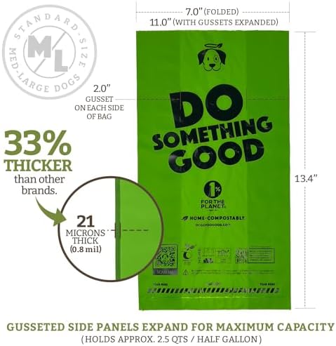 Doggy Do Good - Dog Poop Bags, Unscented, Leak-Proof Standard Size, 360-Pcs