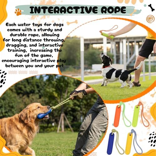 Skylety 4 Pack Floating Dog Toy with Rope Handle